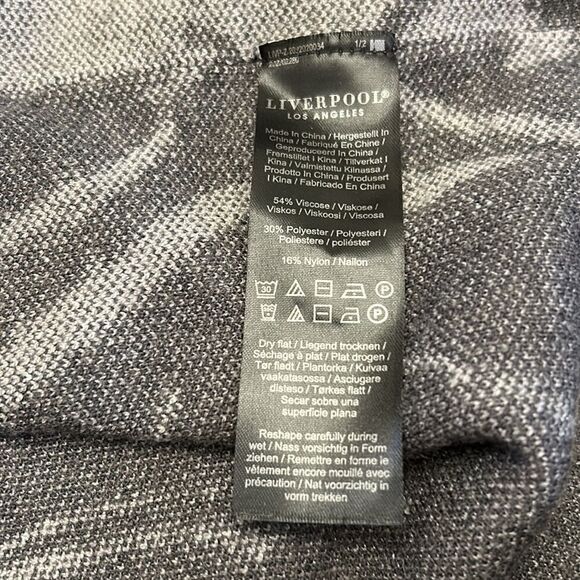 Liverpool light dark gray long open patterned cardigan Size L NWOT - Picture 7 of 8